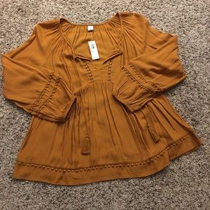 Golden yellow bohemian top